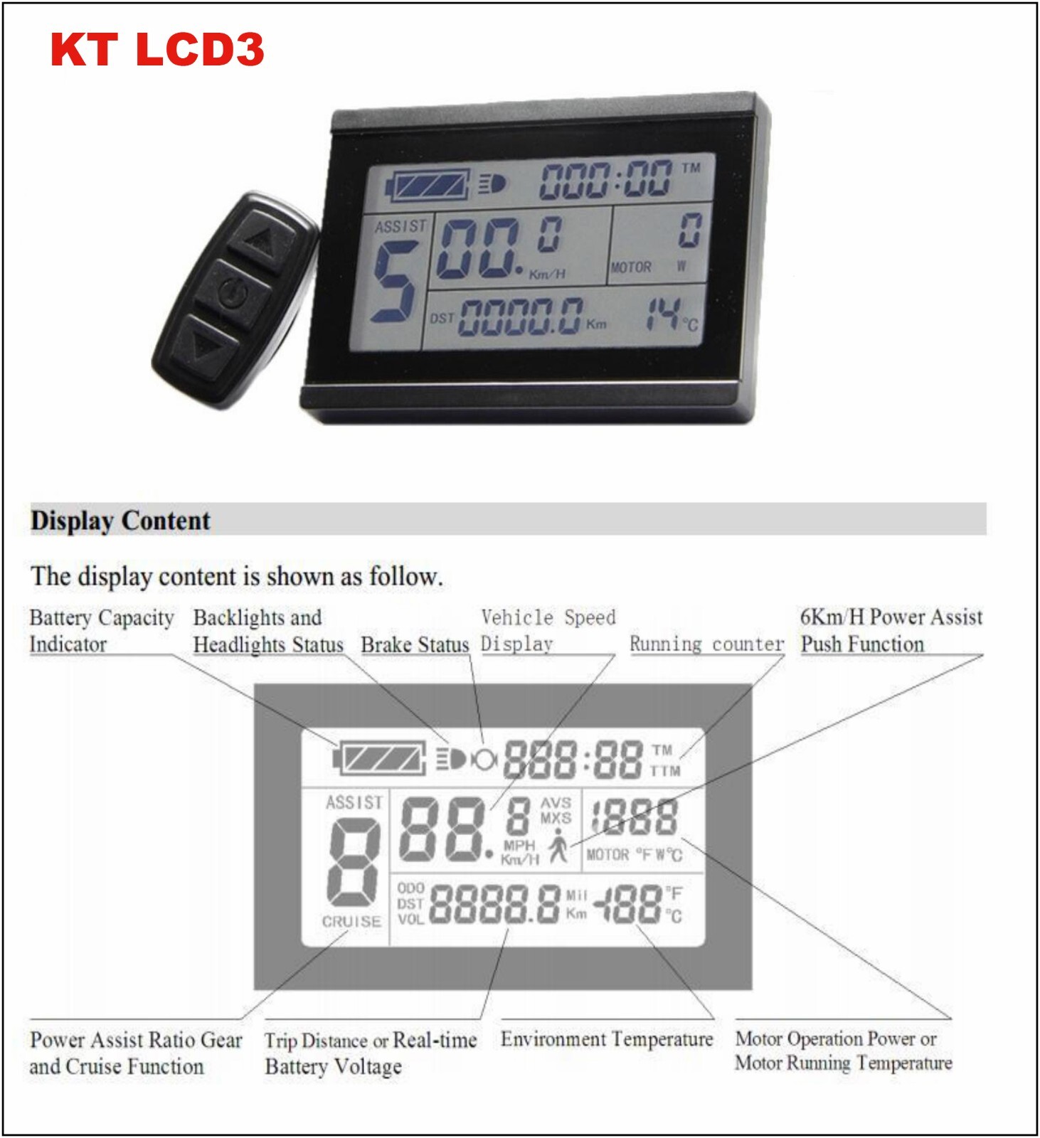 MTX LCD3 Electric Bicycle Kit 1000W Hub Motor Direct Drive & Battery