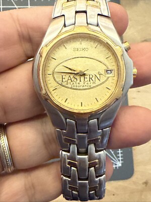 Seiko Watch Kinetic 5M62-0A89 Eastern State Farm Insurance Men s Watch Two Tone
