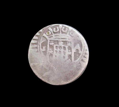 PORTUGUESE INDIA XERAFIM 1683 SILVER RULER PEDRO KM 73 #3053# - Picture 2 of 2