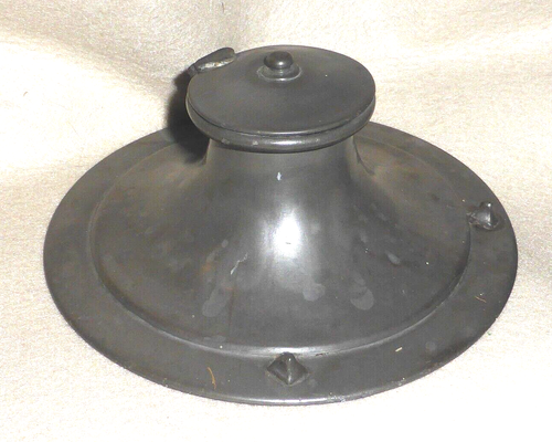 Elegante movimiento antiguo de artes y oficios peltre capstan pozo de tinta c1870 - Imagen 3 de 18