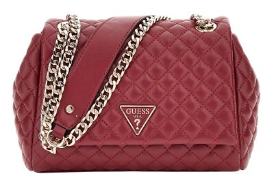 GUESS Eco Rianee Convertible Xbody Flap Bag Schultertasche Umhängetasche Claret