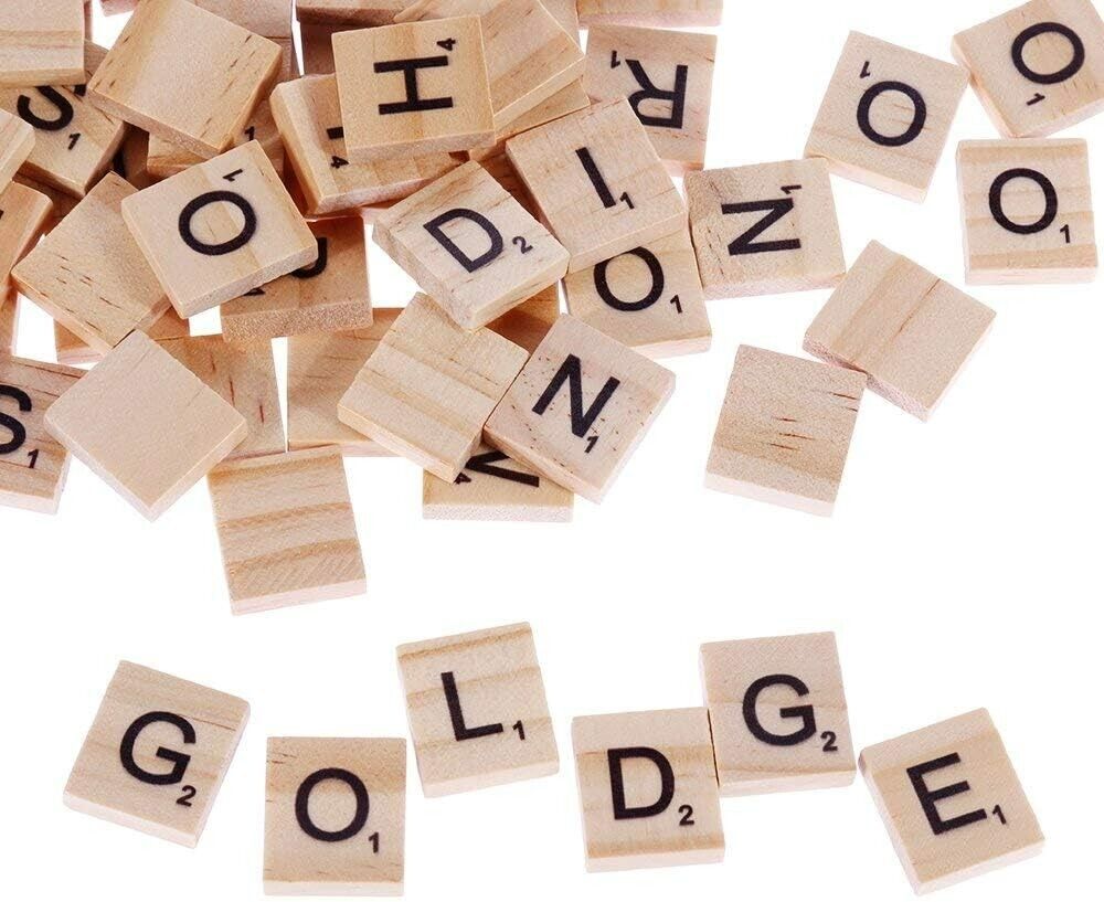 100 Stück Scrabble Buchstaben Holz Buchstabe Fliesen Zum Spielen Lesen Vorschule