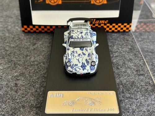 Flame 1/64 Porsche Wide-body Luminous Blue and White Car Model 993/964 RWB - Picture 16 of 20