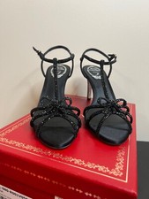 Rene Caovilla Caterina Jewel Bow Sandal Women's Sz 8.0 C11251-080-R001V050 Black