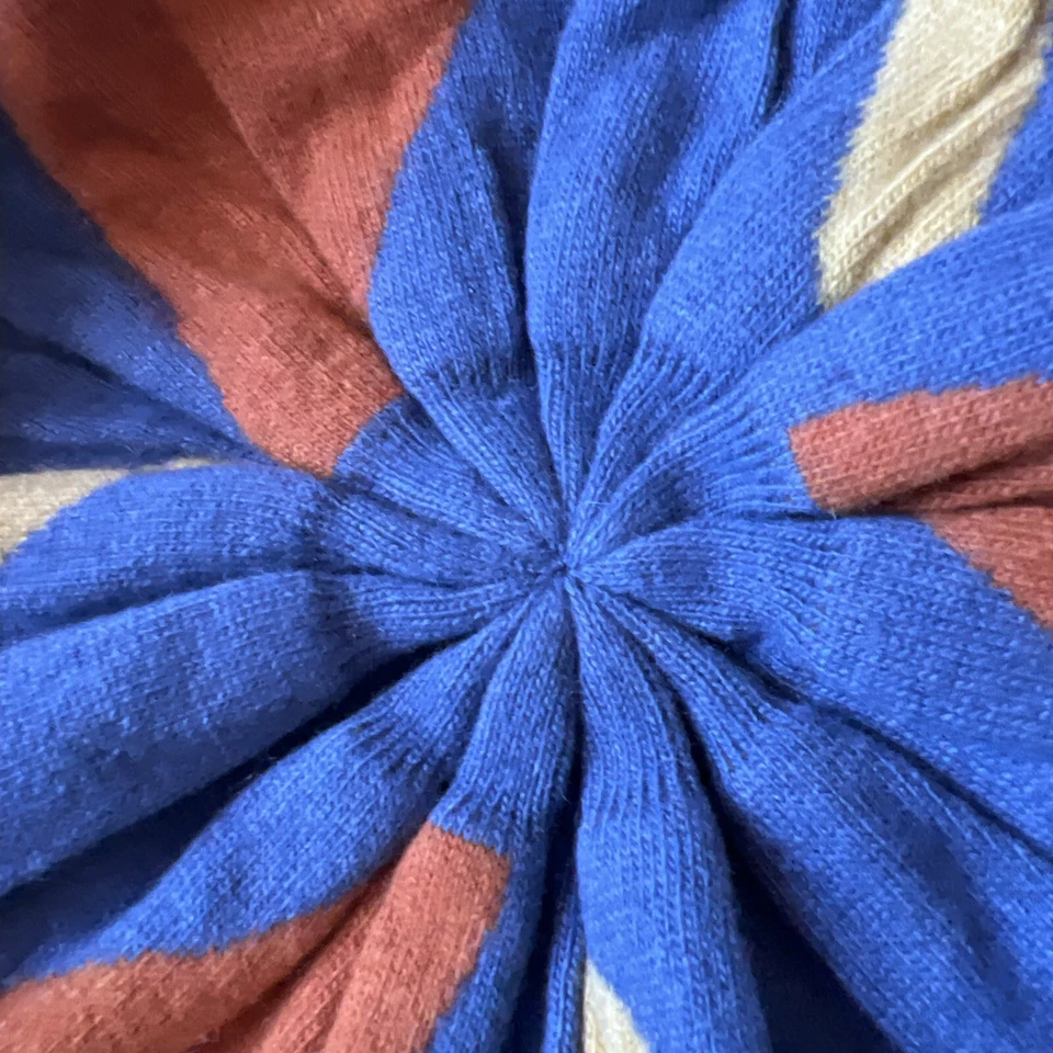  Boina Portolano 💖Lana Cachemira Azul Rosa Marrón Talla Única (Grande) Nueva con Etiquetas  Foto 3 de 4