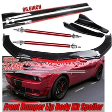 Front Bumper Lip Splitter Spoiler 86.6 Side Skirt For Dodge Challenger SRT