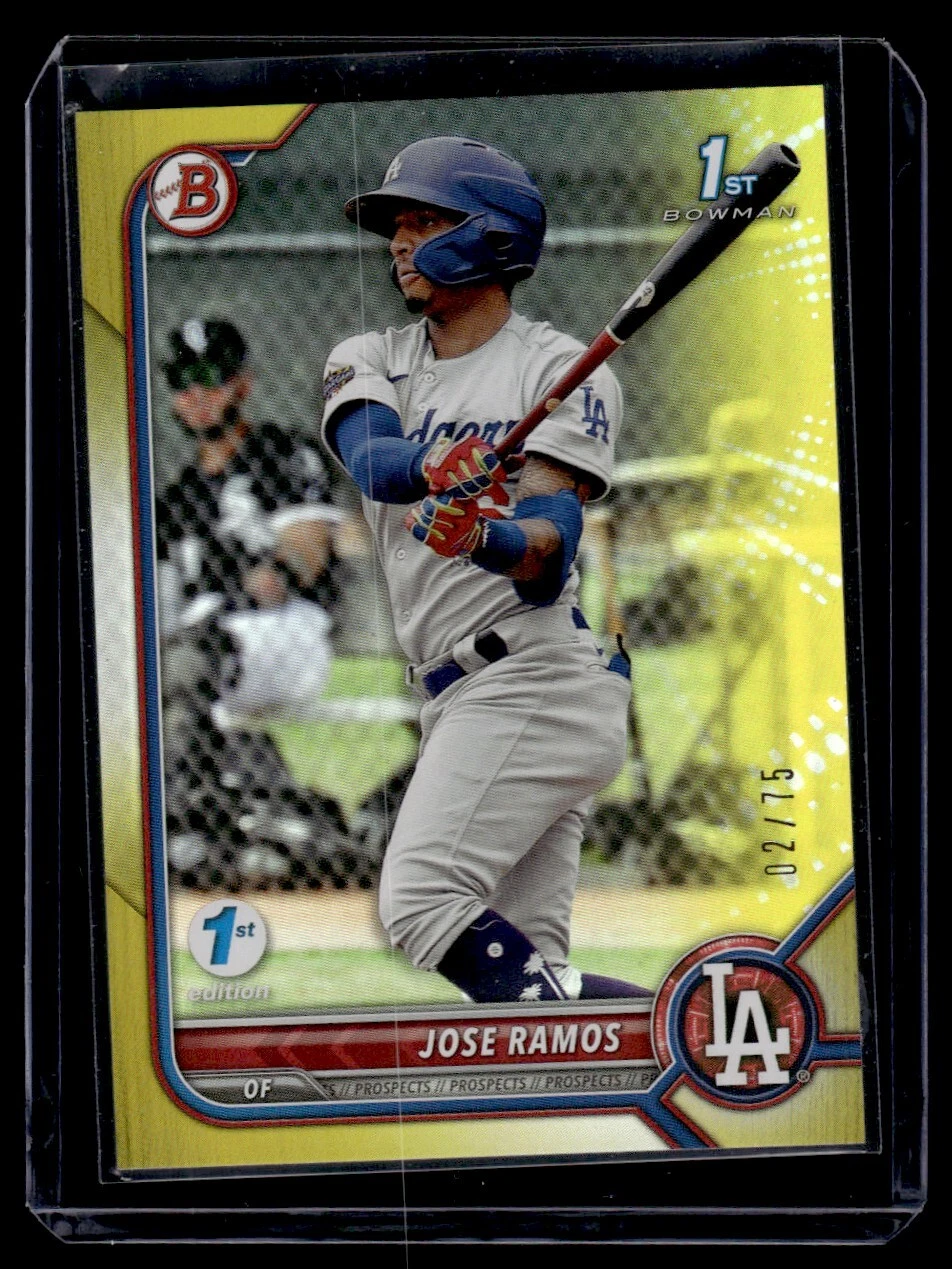 2022 Bowman 1st Edition (Yellow Foil) Jose Ramos 02/75 Los Angeles Dodgers