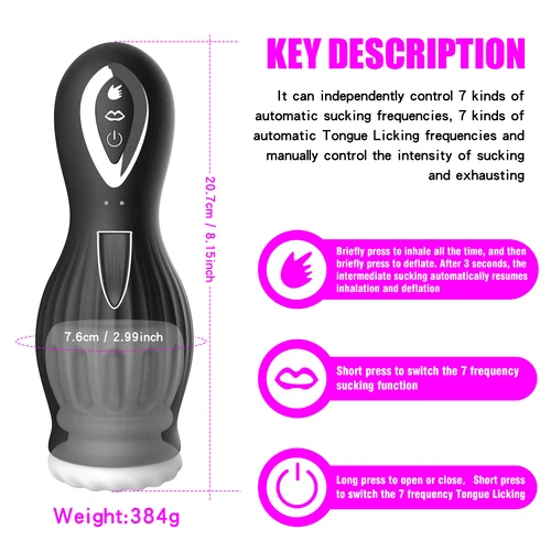 Male Masturbaters Automatic HandsFree Licking Cup Thrusting Stroker Men Sex Toy - Picture 9 of 37