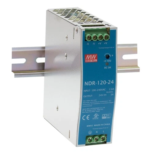 Mean Well NDR-120-24 AC/DC Single Output Industrial DIN Rail Power Supply - Picture 1 of 1
