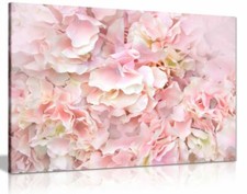 Pastel Pink Flowers Floral Canvas Wall Art Picture Print