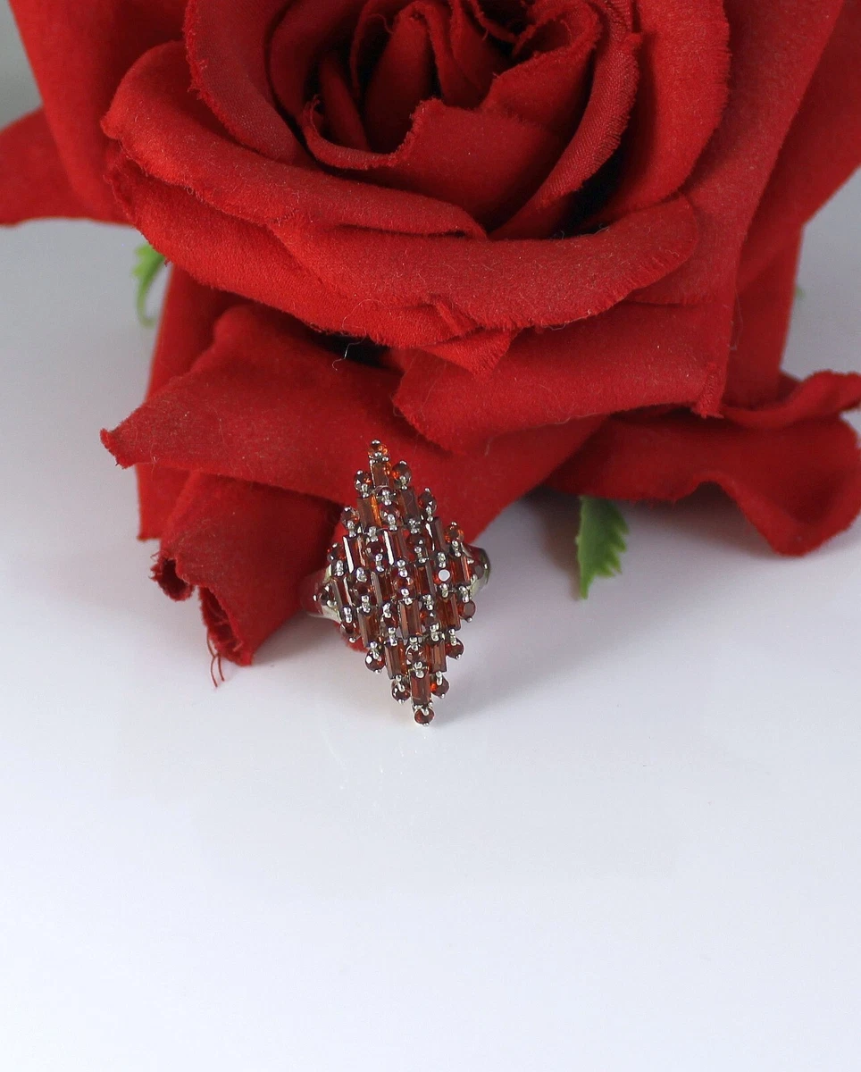 Sterling Silver JTV Garnet Cocktail Ring Size 6 8.38g CAT