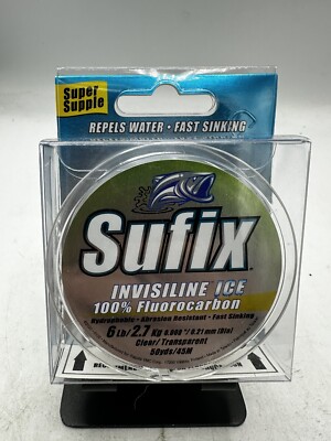 Sufix 678-006C InvisiLine Ice 6lb 50 yds. Fishing Clear/Transparent - Brand New!