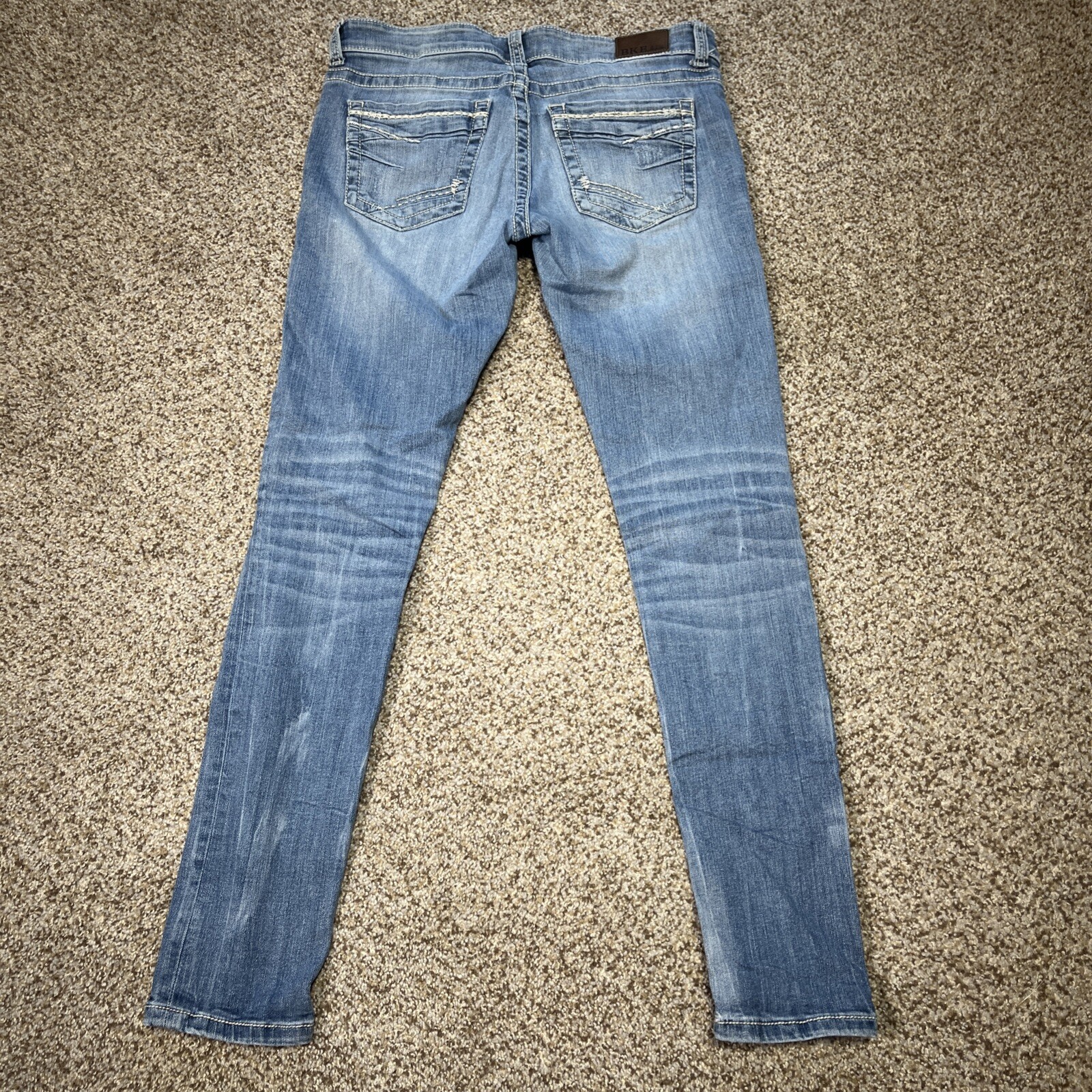 BKE Stella Low Rise Womens Stretch Blue Tapered Leg Jeans Size 28R (32 X 30) - View 12