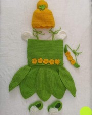 Crochet Baby Girl Dress Set Handmade 0-3 Month Full Set