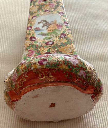 ANTIQUE CANTON FAMILLE ROSE PORCELAIN 19TH/EARLY 20TH CENTURY LARGE UNUSUAL VASE - 第 9/12 張圖片