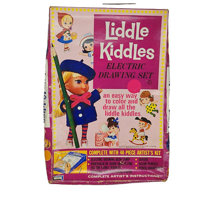 VINTAGE 1968 LIDDLE KIDDLES ELECTRIC DRAWING SET LIGHT UP 100% COMPLETE WORKS