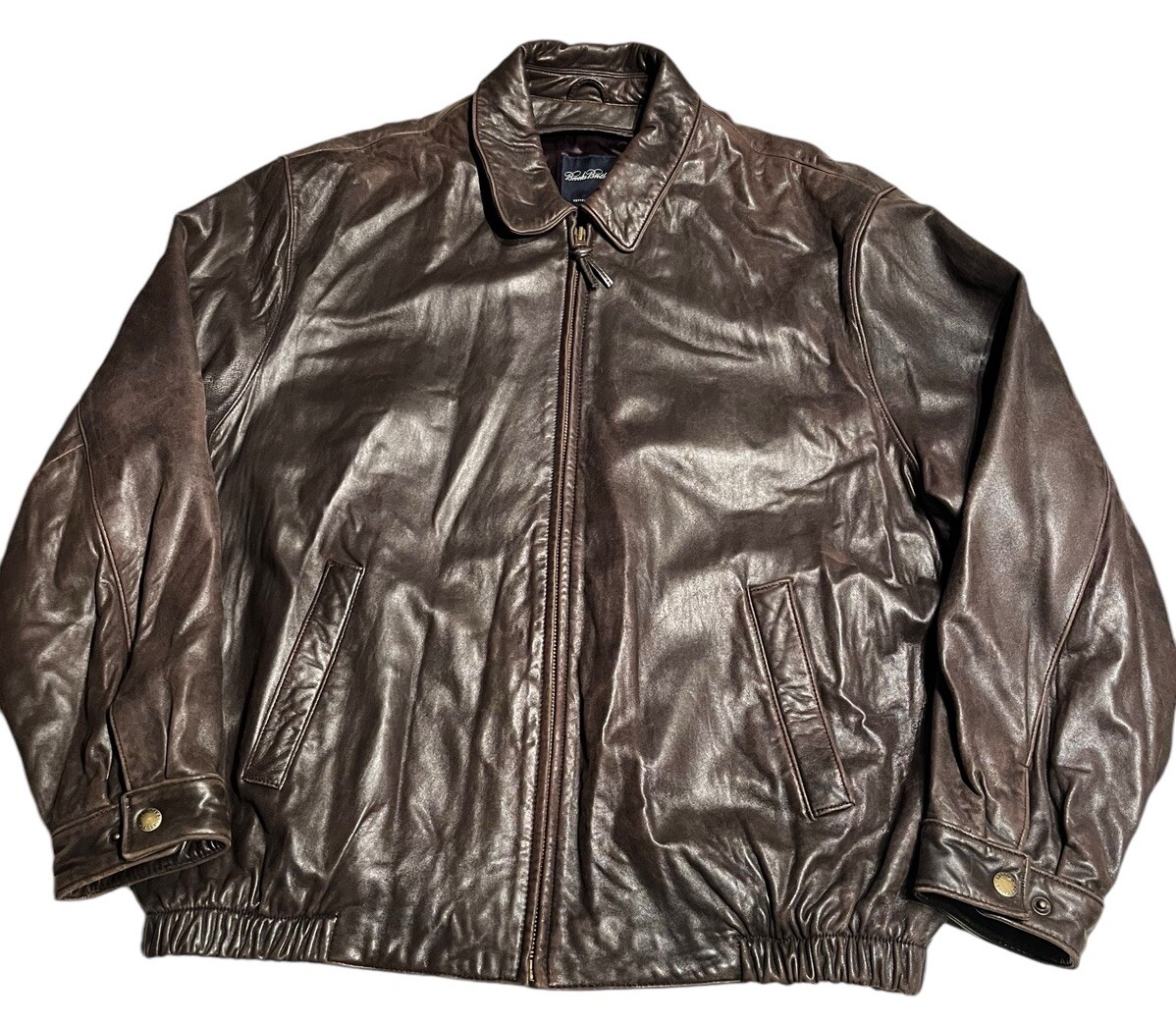 Brooks Brothers Leather Jacket Moto Bomber Men's XL Brooks Brothers Leather Jacket Moto Bomber Men's XL