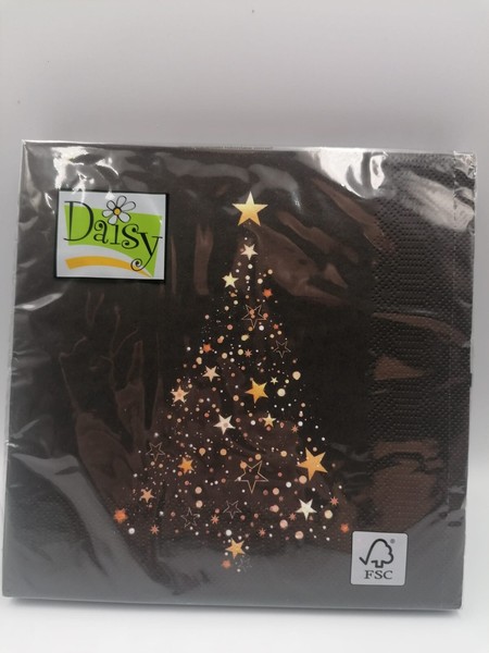 20 Servietten Weihnachten Tanne Tannenbaum Schwarz Heiligabend Deko Advent-image