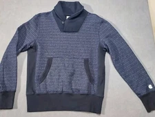 Todd Snyder Champion Sweatshirt  Shawl Collar Deep Navy Blue Pocket Huckberry