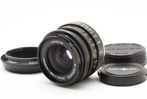 Minolta M-Rokkor 28mm F/2.8 Lens with Hood for CL CLE Leica M A 2475705