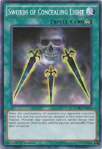 Yugioh Swords of Concealing Revealing Burning Light Set NM - Free