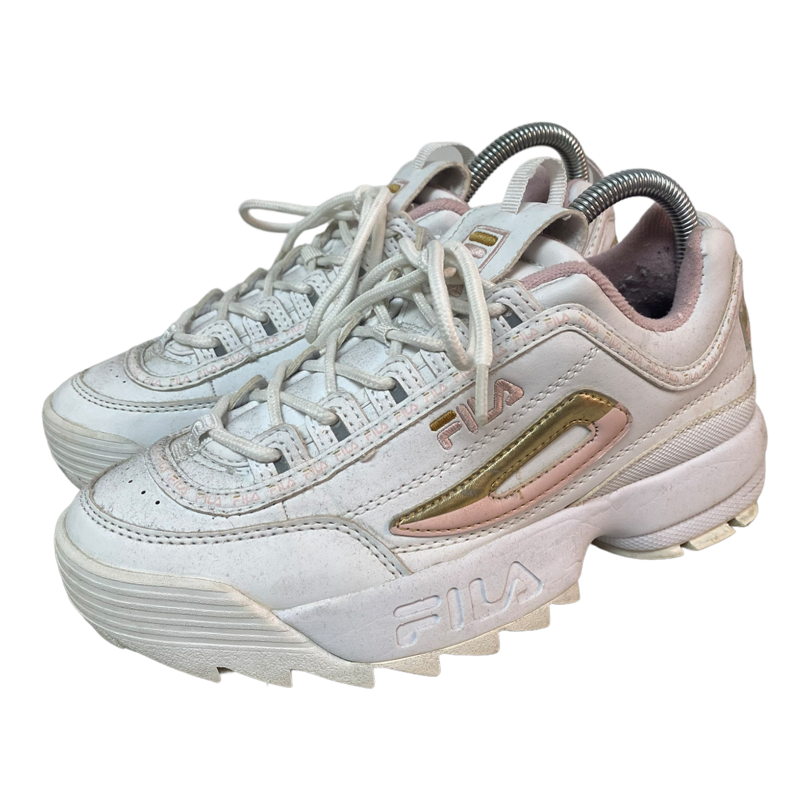 Fila Disruptor II Women's Sneaker Shoes Sz 6 white pink gold | eBay
