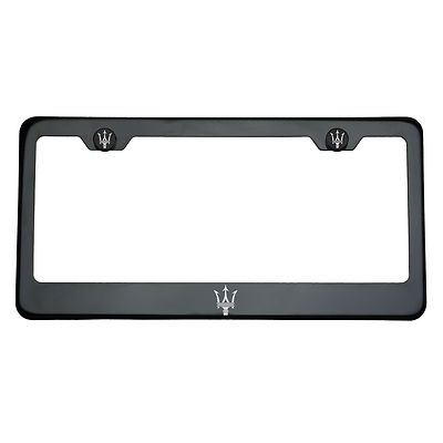 T304 Stainless Steel Maserati License Plate Frame – Black Laser