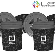 2x Liquid Elements Wascheimer 20L Forged Carbon Set mit Schmutzsieb und Deckel