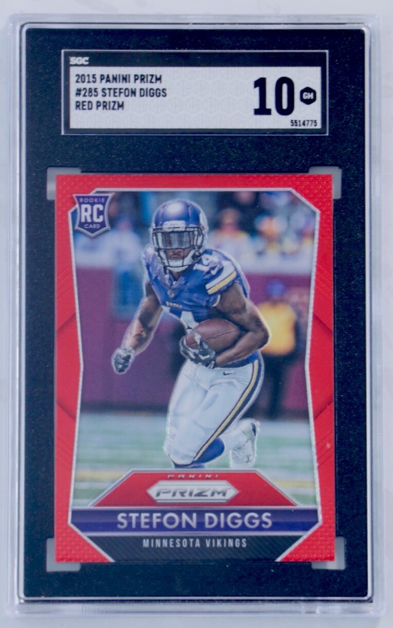 2015 Panini Prizm Stefon Diggs Red Prizm Rookie RC #285 SGC 10 GEM MT Texans