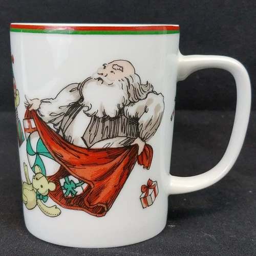 Vintage Fitz And Floyd MCMLXXXI Variations Santa Toys Christmas 6oz Mug