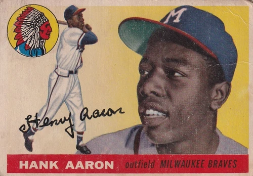 Vintage Baseball  Card Topp 1955 Topps #47 Hank Aaron Milwaukee Braves Exc