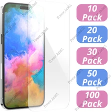 For iPhone 15 14 13 12 11 8 7 6 Tempered Glass Cover Clear Screen Protector Lot