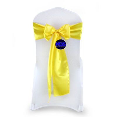 100 YELLOW Satin Chair Sashes Bows Wedding Party Banquet Events DIY Decoration