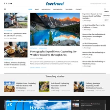 Travel Magazine Website Design with Free VPS Web Hosting and Installation