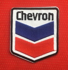 CHEVRON GASOLINE GAS MOTOR OIL CAR BADGE IRON SEW ON PATCH