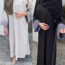 Muslim Women Abaya Maxi Dress Dubai Kaftan Islamic Evening Party Gown Ramadan