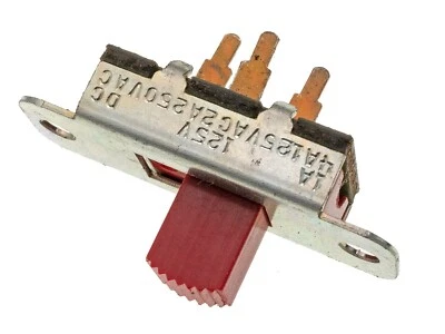 5X - Stackpole SPDT 3 terminal Red Slide Switch 4A/125VAC 1A/125VDC PCB Mount