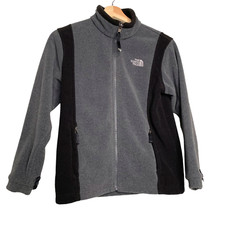 The North Face Boys full zip fleece jacket, Gray Black Size Medium