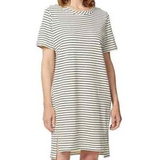 Buffalo David Bitton Women's Dress Cotton Blend Palm Moss Stripes Hi-low hem S