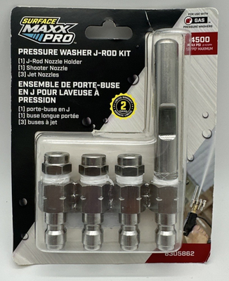 #ad Surface Maxx Pro Pressure Washer J Rod Kit 4 Piece Set 1 4 Inch Quick Connect $17.99