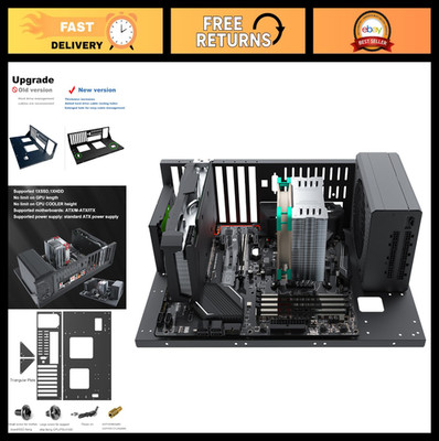 DIY Gaming Computer Case - Open Chassis Rack for ATX/M-ATX/ITX, Mid Tower, Heat