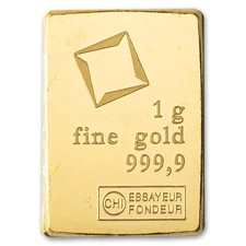 1 Gram Gold Bar .999 Fine - Random Design, Brand Varies