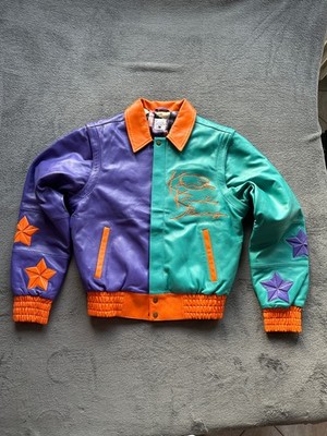 Karl Kani Lederjacke gr S Metal Plate Block College Jacke neu Retro Street Style