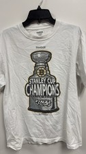 Boston Bruins 2011 Stanley Cup Champions White Reebok Tshirt Size Large