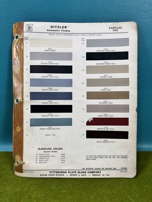 1963 Cadillac Deville Eldorado Biarritz Series 62  Paint Chips Ditzler PPG
