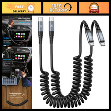 3ft USB C Cable 2-Pack, Coiled Type C Charger for Car  Home, Fast Charging