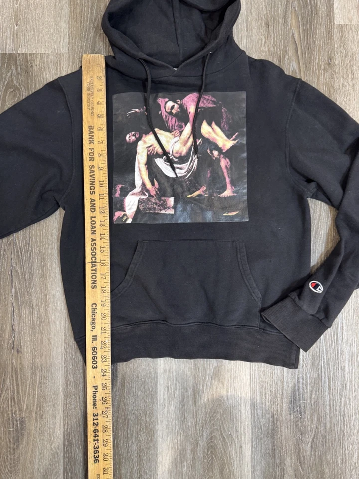 Moletom com capuz PYREX 23 c/o Virgil Abloh Caravaggio Champion PRETO tamanho pequeno - Imagem 3 de 4