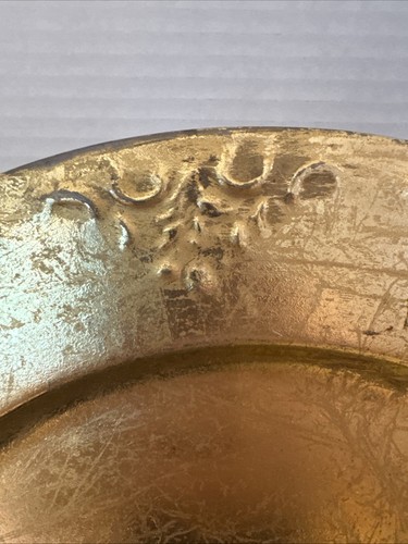 6 Vintage Heavy Metal Brass Gold-Tone Round Shape 12.5” Charger Plates - Picture 11 of 12