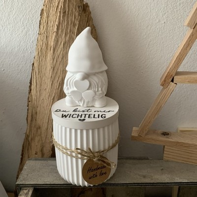 Wichtel-Dose mit Deckel Gebäckdose,Schmuckdose aus Keraflott Handmade