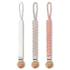 Pacifier Clip for Girl 9.2 Inch Pacifier Leashes woodern Clips Teething Toy w...